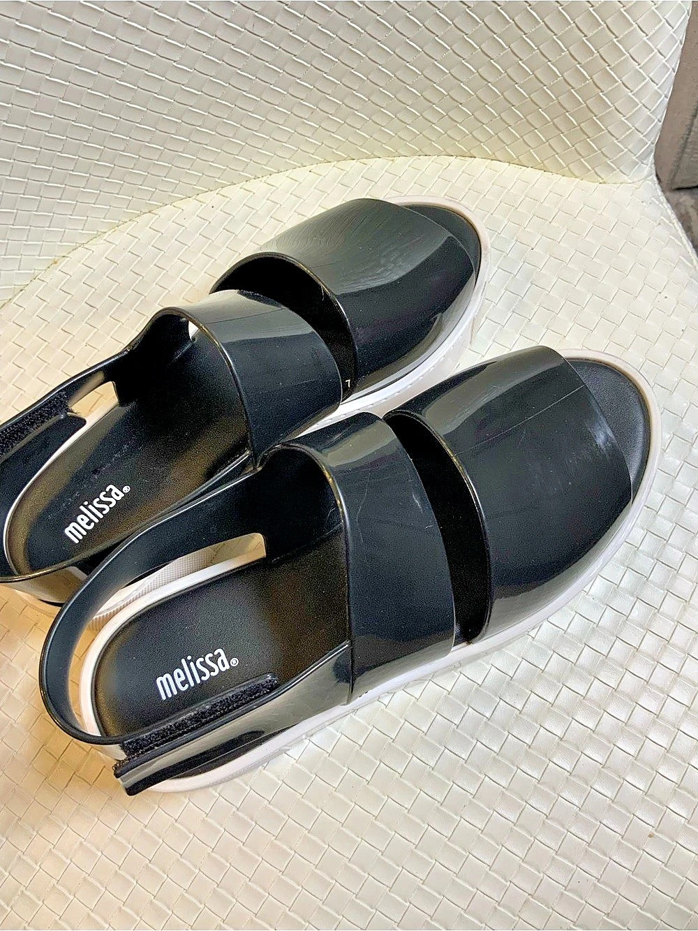 Melissa Carbon AD Black & White Platform Sandals